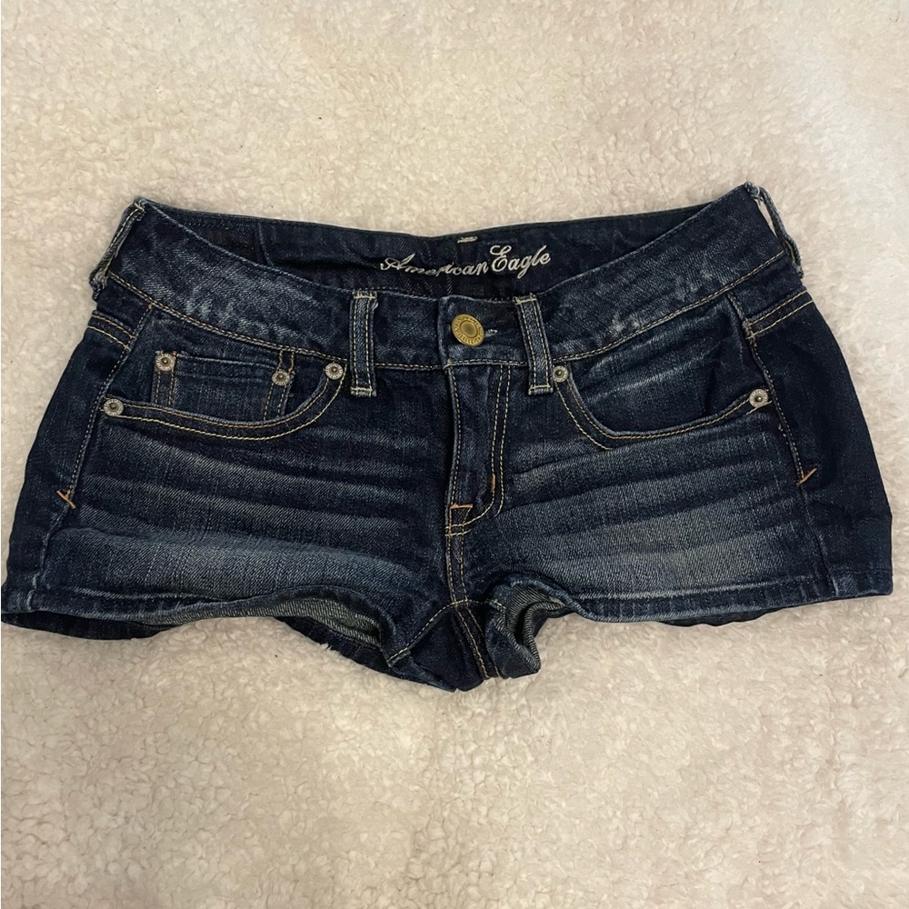 Dark Denim American Eagle Outfitters Low Rise Shorts